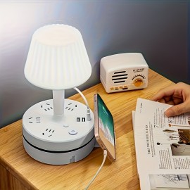 Multi Functional Night Light With Socket, Desk Lamp Socket, Bedroom Bedside Study Light LED Bed Desk Lamp, Book Light, Can Be Directly Used For Mobile Phone Charging, 3 Lights, Freely Adjustable