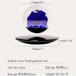 Magnetic Levitating Preserved Rose In Glass Dome with LED Light, Touch Control Light, Floating Forever Flowers Lamp for Valentine'S Day, Anniversary Halloween Christmas, Rose Lamp Unique Gift for Wife Girlfriend Women, Home Decor, Romantic Gift