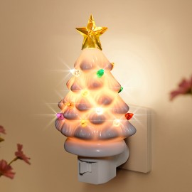 Wall-Mounted Christmas Tree Lights for The Holiday Season, Plug-In Night Lights for Decoration, Compatible with 120V American Outlets, Ideal for Bedrooms, Hallways, And Staircases, Perfect for Indoor Christmas Decor, Available in Green, Pink