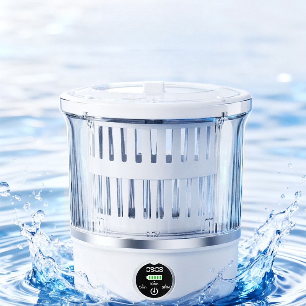 Mini Portable Washing Machine for Deep Cleaning Underwear and Sock with Blue Light, Wireless Charging & USB Power Mini Laundry Cup, Household and Outdoor Use