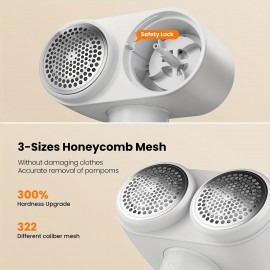 Handzee Electric Fabric Shaver, a Dual Motor Device for Removing Lint And Pilling from Sweaters And Furniture, Featuring a Powerful Two-Speed Portable Design