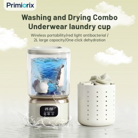 3-in-1 Portable Washing Machine with Spin Basket- Rechargeable Compact Washing Machine, 3 Modes(quick Wash//rotation), 3000mAh Battery and USB Power Supply, LED Display, Suitable for Bras, Underwear, Socks, Delicate Items-(white/purple)