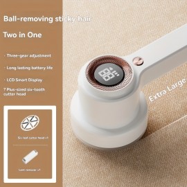 Professional Electric Fabric Shaver - Rechargeable 3-Speed Lint Remover With LED Display, USB-C Charging, & Large Capacity Storage For Clothes & Furniture