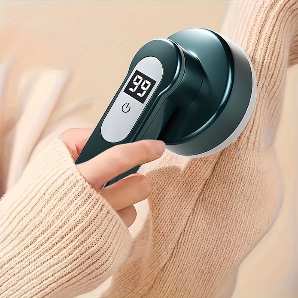 Ball Processor Electric Lint Remover, USB Rechargeable Sweater Shaver with Strong Hair Removal Tool and Pilling Eraser - Portable Clothing Trimmer
