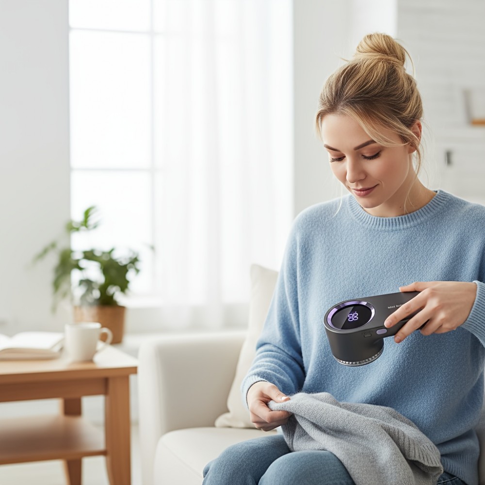 Electric Lint Remover, Lint Remover, and Fabric Trimmer—portable and Easy to Clean, Perfect for Home or Apartment Use. Includes Battery Indicator (an Excellent Christmas Gift)