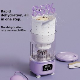 Washing and Drying Mini Washing Machine Large Capacity Wireless Portable Underwear Free Installation Panty Socks, Small Load Washing, Quick Wash Machine, Spacesaving Appliance, Lightweight Washer, USB Powered, Battery, Laundry Device