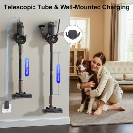 Handheld Vacuum Cleaners for Home Cordless, 180° Foldable Tube, 46Kpa Powerful Stick Vacuum, LED Touchscreen&Self-standing, 50.72oz Dust Cup, Detachable Battery, 8-In-1 Rechargeable Wireless Vacuum for Hardwood Floor Carpet Pet Hair