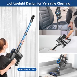 New Cordless Vacuum Gleaner, 60kpa, 6-in-1 Ultra-Lightweight Stick Vacuum With 2200 MAhBattery, 40 Mins Max Runtime, Powerful Rechargeable Vacuum Cleaners, For HomeCarpet & Pet Hair