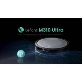Lefant M310U Robot Vacuum and Mop Combo, 6500Pa Strong Suction, Ultra-Slim Smart Mapping, 190° Obstacle Avoidance, Alexa/WiFi/App Control, 170 Min Runtime, 2-in-1 Sweeper/Mower, Quiet 56dB, Global Voltage (110-240V)