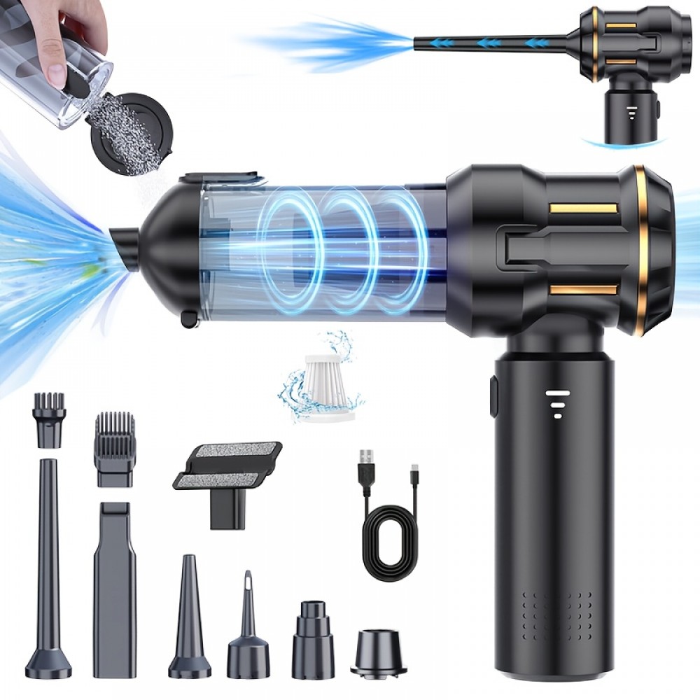 New Style wireless handheld vacuum cleaner, 16000Pa super suction vacuum cleaner, car vacuum with 2 - in - 1 suction and blowing functions, portable one-key dust removal, powerful suction cleaner, vacuum accessories and cleaning attachments