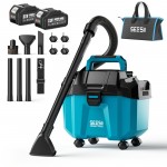 eesii Wireless Wet and Dry Vacuum Cleaner - Multi-Scene - Compact Body - 2pcs 4.0Ah Battery - Multi Professional Nozzles - 3-in-1 Brushless HEPA Filter - Car/ Garage/ Workplace Cleaning
