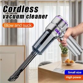 Portable cordless vacuum cleaner, high-power mini vacuum, 4-in-1 compressor blower pump handheld, suitable for cars, home, office, camping, computer keyboard and laptop cleaning, with an extra washable filter included