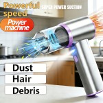 Handheld Portable Vacuum Cleaner | Stylish and Durable, with Multiple Attachments and LED Light, Suitable for Home, Car Seats, and Pet Hair Cleaning, USB Charging, ABS Resin Material