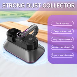 Dual Motor 2-in-1 Beat Suction Vacuum Cleaner | Handheld Cordless, LED Digital Display, 80, 000 Times/min Scan Beat, Double Noise Reduction, Suitable for Bedding, Sofas, Clothes, Pets, Cars, Carpets | HEPA Filter, Rechargeable Lithium Battery
