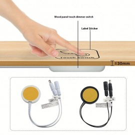DC5-24V 25mm Wooden Furniture Touch Sensor LED Dimming Switch | 5A Hidden Surface Switch for LED Light Strip Decoration, Suitable for Halloween, Christmas Party, Black, White