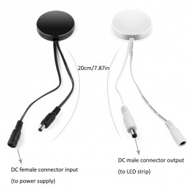 Ultra-Thin In-Ground Touch Sensor Switch DC5-24V 25W with Easy Installation - Hardwired/Powered via Cable for Wood, Acrylic, Stone & LED Lighting - Compatible with Home Systems, Dimmable Lighting Control, No Punching Required