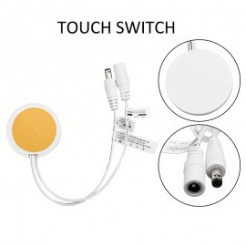 Ultra-Thin In-Ground Touch Sensor Switch DC5-24V 25W with Easy Installation - Hardwired/Powered via Cable for Wood, Acrylic, Stone & LED Lighting - Compatible with Home Systems, Dimmable Lighting Control, No Punching Required