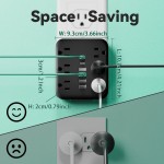 Wall Charger with 6 Outlets & 6 USB Ports (4 USB-A + 2 USB-C) Surge Protector Power Strip, Multi Plug Adapter with Spaced Design, Compact and Travel-Friendly for Home, Travel, and Office