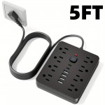14-In-1 Ultra Slim Power Strip with 8 Sockets And 6 USB Ports (Including 2 USB-C), Desktop Charging Hub Featuring Surge Protection, Perfect for Use on Cruise Ships, in Dormitories, And As Travel Necessities.