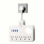 mall Mini Porous Socket With 1C3 USB Control And Multifunctional 9-in-1 Universal Expansion Socket