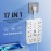 One Piece of a Versatile Power Strip Featuring 17 Functions, Equipped with 11 AC Outlets, 4 USB-A Ports, And 2 USB-C Ports. This Power Socket Includes Individual Switches And Overload Protection, Along with a Short Extension Cord, Suitable for Home