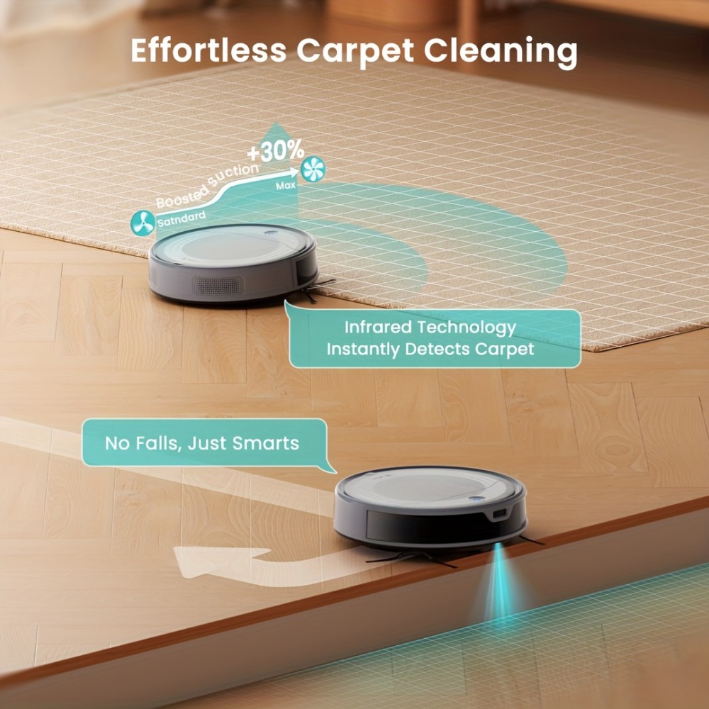 Lefant M310U Robot Vacuum and Mop Combo, 6500Pa Strong Suction, Ultra-Slim Smart Mapping, 190° Obstacle Avoidance, Alexa/WiFi/App Control, 170 Min Runtime, 2-in-1 Sweeper/Mower, Quiet 56dB, Global Voltage (110-240V)